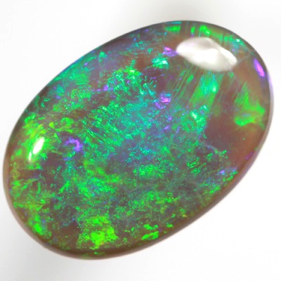 SOLID BLACK CRYSTAL OPAL Bright sparkling greens  SEE VIDEO